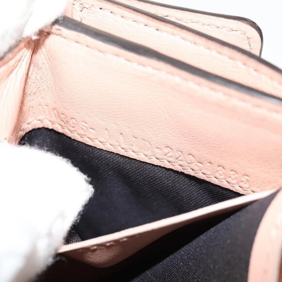 FENDI Zucca Canvas Trifold Wallet Leather Pink Gold Auth BA6630M - Picture 10 of 16